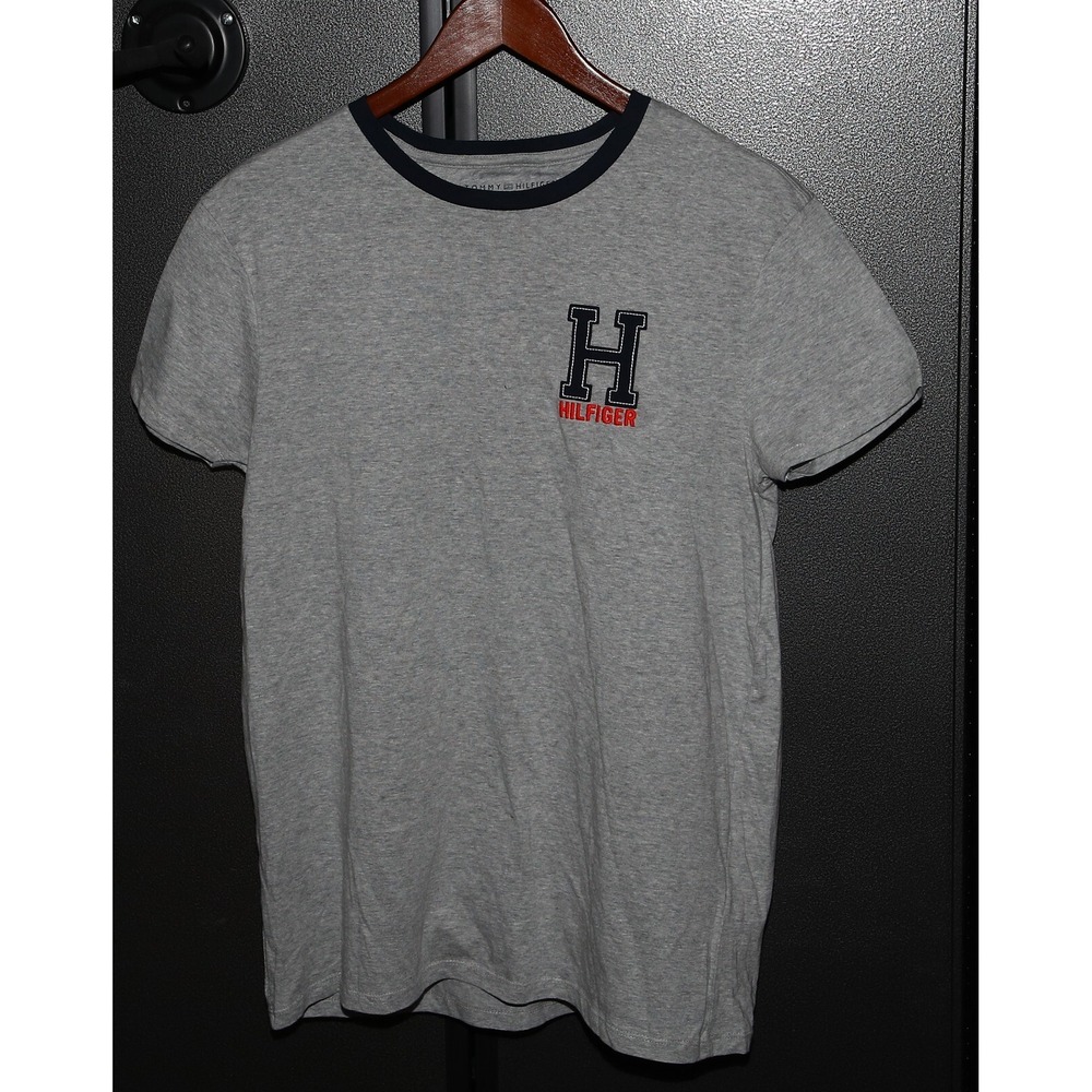 Men's Tommy Hilfiger "H" Logo Short Sleeves T-Shirt, Heather Gray, Size S